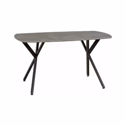 Athens Rectangular MDF/Metal Dining Set Concrete Effect/Black/Grey