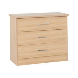 Nevada Bedroom Furniture Range - Sonoma Oak Effect - 3 Drawer Chest