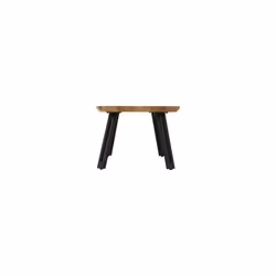 Quebec Wave Edge Coffee Table Metal -Medium Oak Effect/Black