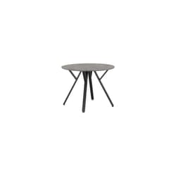 Athens Round Dining Table Concrete Effect Top Black Metal legs