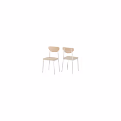 Riley Chair Light Oak Effect Veneer With White Metal Legs