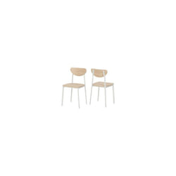 Riley Chair Light Oak Effect Veneer With White Metal Legs
