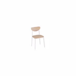 Riley Chair Light Oak Effect Veneer With White Metal Legs