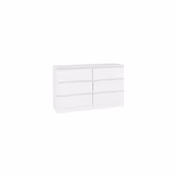 Malvern 6 Drawer Chest of Drawers in White Recessed Handles Metal Runners