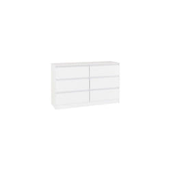 Malvern 6 Drawer Chest of Drawers in White Recessed Handles Metal Runners