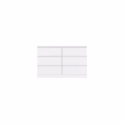 Malvern 6 Drawer Chest of Drawers in White Recessed Handles Metal Runners