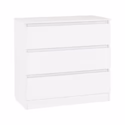 Malvern 3 Drawers Chest in Black/Grey/White/Oak - White