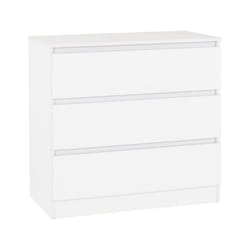 Malvern 3 Drawers Chest in Black/Grey/White/Oak - White
