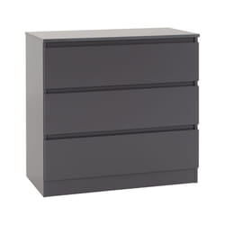 Malvern 3 Drawers Chest in Black/Grey/White/Oak - Grey