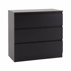 Malvern 3 Drawers Chest in Black/Grey/White/Oak - Black