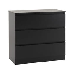Malvern 3 Drawers Chest in Black/Grey/White/Oak - Black