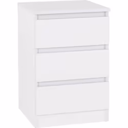 Malvern 3 Drawers Bedside in Black/Grey/White/Oak - White
