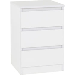 Malvern 3 Drawers Bedside in Black/Grey/White/Oak - White
