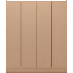 Nevada 4 Door 2 Drawer Mirrored Wardrobe Rustic Oak Effect Finish Hanging Rail