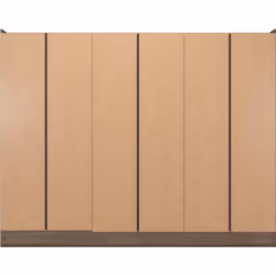 Nevada 6 Door 2 Drawer Mirrored Wardrobe Rustic Oak Effect Finish Hanging Rail