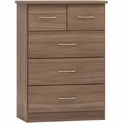 Nevada 3+2 Drawer Chest Rustic Oak Effect 5 Drawers