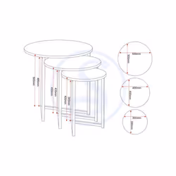 Athens Round Nest of Tables Concrete Effect/Black - Additional view 9