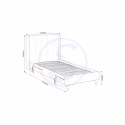 Amelia 3ft Single Bed in Pink Velvet Fabric