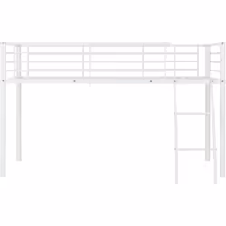 Kora Mid Sleeper Metal Bed Frame in White Finish fits  3ft Single Mattress