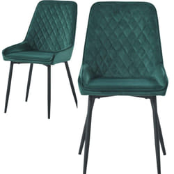 Avery LUXE Green Velvet Dining Chair x2 Velvet Fabric Priced per Pair