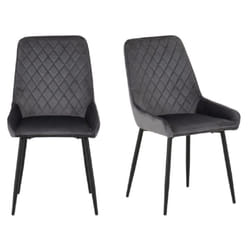 Avery LUXE Grey Velvet Dining Chair x2 Velvet Fabric Priced per Pair