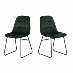 Lukas Chair Emerald Green Dining Chair x2 Velvet Fabric Priced per Pair