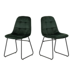 Lukas Chair Emerald Green Dining Chair x2 Velvet Fabric Priced per Pair
