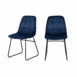 Lukas Chair Sapphire Blue Velvet Fabric Dining Chair x2 Priced Per Pair