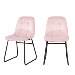 Lukas Chair Pink Dining Chair x2 Velvet Fabric Priced per Pair