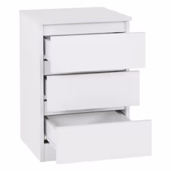 Pair of 2 x Malvern 3 Drawer Bedside Cabinets in White Finish