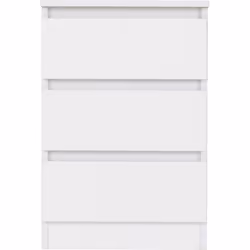 Pair of 2 x Malvern 3 Drawer Bedside Cabinets in White Finish