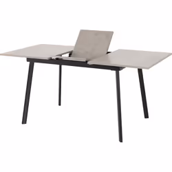 Avery Extending Dining Table + 4 Chairs Set - Concrete & Grey Velvet