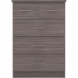 Nevada 3 +2 Drawer Chest of Drawers Black Wood Grain Effect