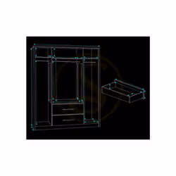 Nevada 4 Door 2 Drawer Mirrored Wardrobe in Black Wood Grain Effect Finish