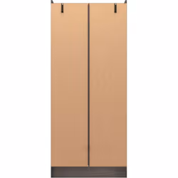 Nevada Mirrored 2 Door 1 Drawer Wardrobe Black Wood Grain Effect Hanging Rail