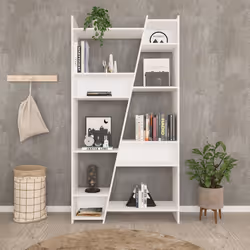 Naples Tall 11 Shelf Space Bookcase Shelving Display Unit - White