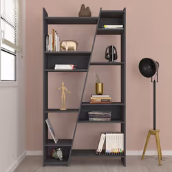 Seconique Naples Tall Bookcase in Grey, W 930mm x D 300mm x H 1790mm