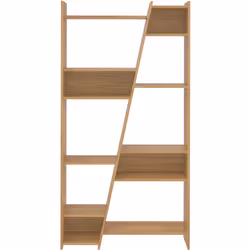 Naples Tall 11 Shelf Space Bookcase Shelving Display Unit - Oak Effect