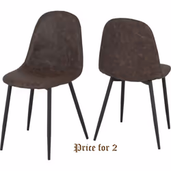 Athens Chair Brown Faux Leather Priced per PAIR