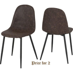 Athens Chair Brown Faux Leather Priced per PAIR