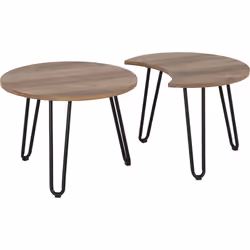 Athens Duo Coffee Table Set Medium Oak Effect/Black