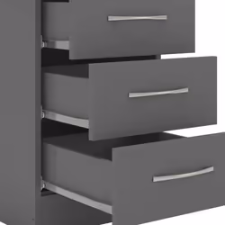 Nevada Bedside 3 Drawer 3D Effect Grey