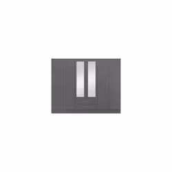 Nevada 6 Door 2 Drawer Mirrored Wardrobe 3D Effect Grey
