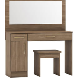 Nevada Vanity/Dressing Table Set Rustic Oak Effect