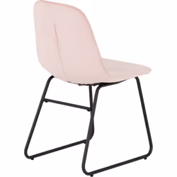 Athens Concrete Effect/Black Rectangular Dining Set with Lukas Chairs - Table with 4 Chairs - Baby Pink Velvet