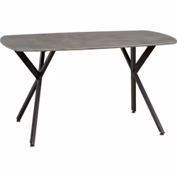 Athens Concrete Effect/Black Rectangular Dining Set with Lukas Chairs - Table with 4 Chairs - Baby Pink Velvet