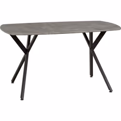 Athens Concrete Effect/Black Rectangular Dining Set with Lukas Chairs - Table with 4 Chairs - Emerald Green Velvet
