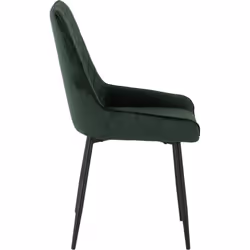 Athens Concrete Effect/Black Rectangular Dining Set with Avery Chairs - Table with 4 Chairs - Emerald Green Velvet