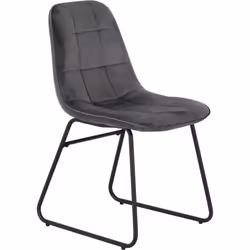 Athens Concrete Effect/Black Rectangular Dining Set with Lukas Chairs - Table with 4 Chairs - Grey Velvet
