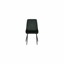 Quebec Straight Edge Dining Set Medium Oak Effect with Green Velvet Chairs